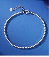 Pure Solid Platinum Cubed Buddha Bead Bangle Bracelet, Pt950, 6.2g, essential