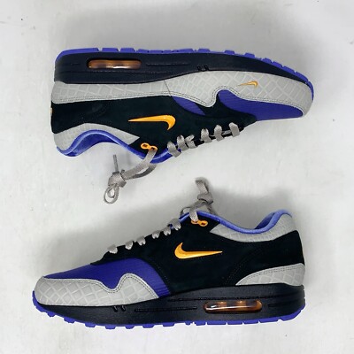 Nike Air Max 1 ID By You Croc Gray Black Sneakers, Size 10 FJ8893