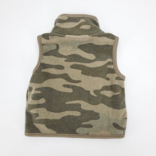 Carters Fleece Vest Jacket Boys 3 Months Green Camo Full Zip - Afbeelding 4 van 6