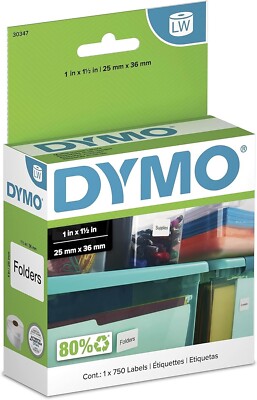 GENUINE DYMO 30347  - 1'' x 1.5'' White 750/box