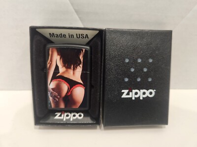 New Zippo Pin-up STRIPTEASE #7 BLACK MATTE Lighter Sealed 2013