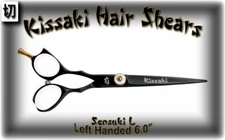 Kissaki Pro Left Handed 6.0" Sensuki L Black W Hair Cutting Scissors Shears
