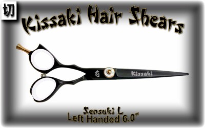 Kissaki Pro Left Handed 6.0'' Sensuki L Black W Hair Cutting Scissors Shears