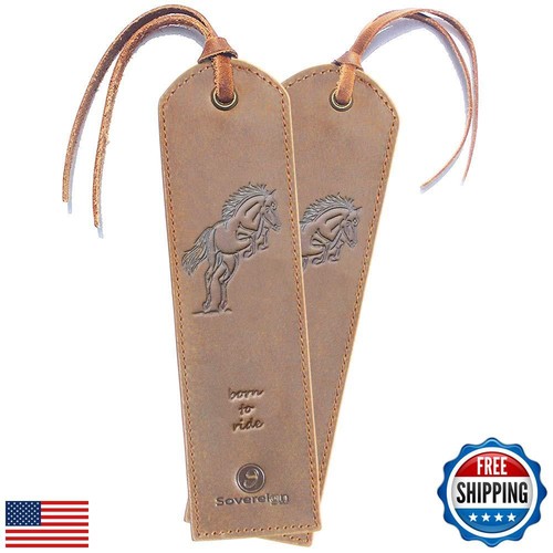 Sovereign-Gear Leather Bookmarks | Quality Bookmark With Jumping Horse | 2 Sm