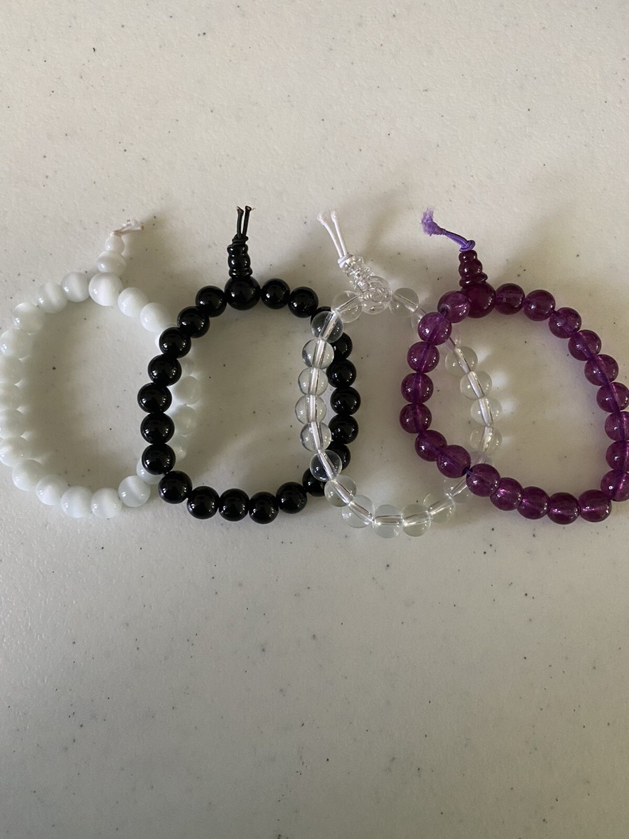 Unbranded 4 PCs Glass bead multi-Color Stretchable bracelets 