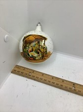 Nativity Manger - Painted - Glass Ball Christmas Ornament