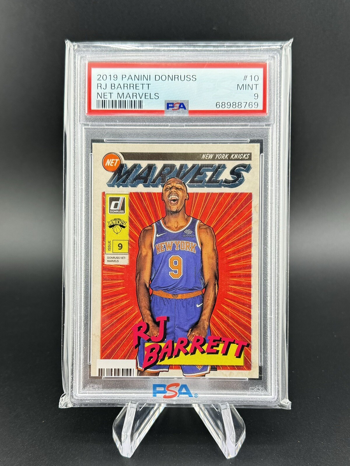 2019-20 Panini Donruss RJ Barrett Net Marvels Rookie RC #10 PSA 9 MINT Knicks