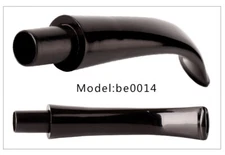 2 Pcs Bent Curved Tapered Pipe Stem Replacement for Tobacco Pipe 9mm Wood Filter