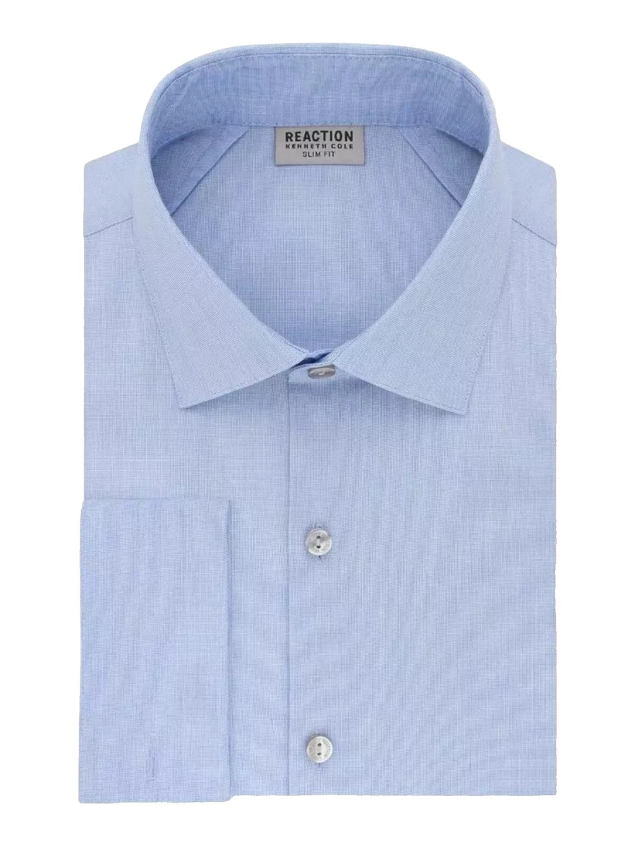 kenneth cole fitted dress shirts Slim-Fit Stretch Dress Shirt Black Smoke