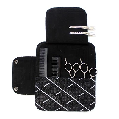 Kassaki Friseurscherenetui Etui - für 4 Scheren Black & White Line