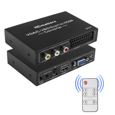 Scart AV Video zu HDMI Composite VGA zu HDMI Converter Scaler für DVD PS4 Xbox