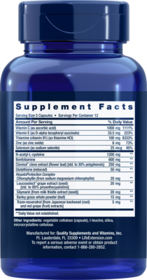Life Extension Anti-Alcohol with HepatoProtection Complex 2X60 Caps  Glutathione