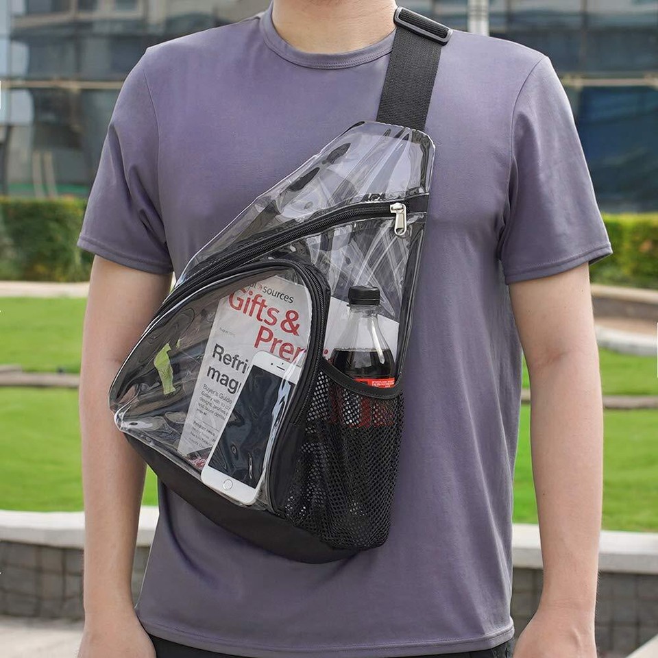 Clear PVC Sling Bag Stadium Approved Clear Shoulder Crossbody