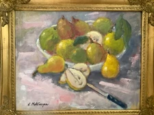 Original Framed Impressionism Oil Art  20x16” 🍐 Still  Life Signed