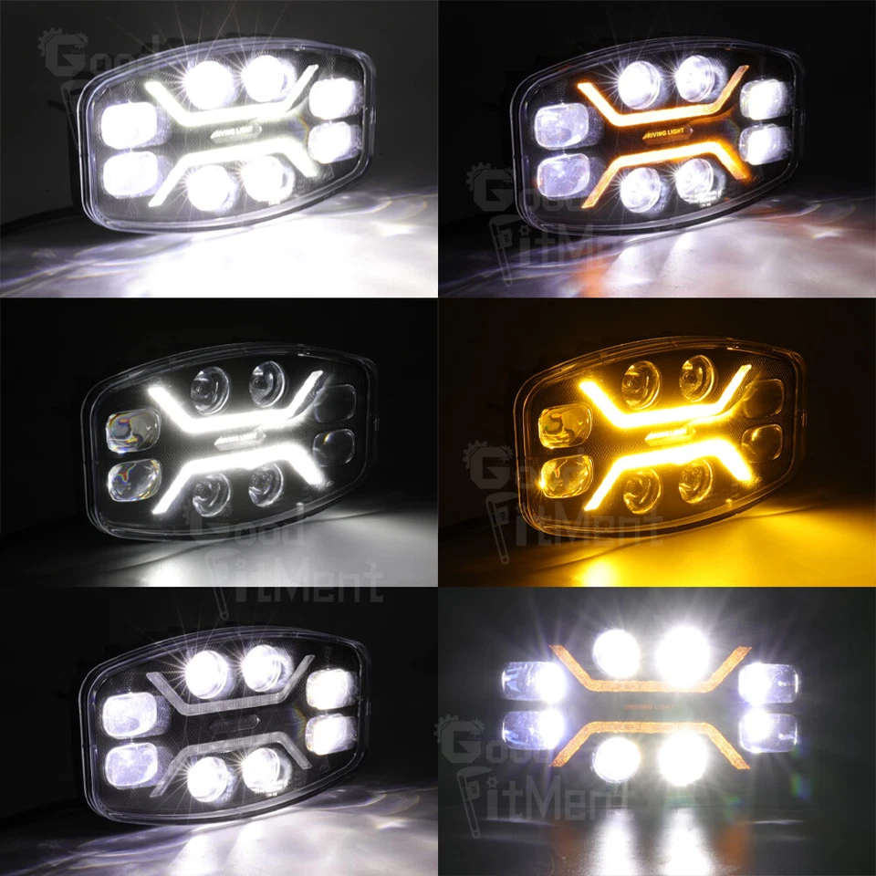10" LED Work Spot Light Bar Driving Lights White/Amber DRL IP68 For Scania Truck - Image 4 of 4
