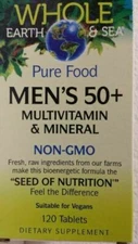 Natural Factors Whole Earth & Sea Men's 50+ Multivitamin & Mineral Tablets - 120