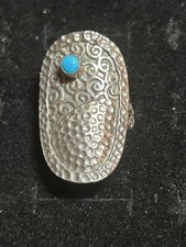 Turquoise Artisan Crafted 925 Ring Size 11 1/4 Turquoise 925 Ring