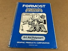 Vintage 1981 Formost Self Adhesive Clip Art Book - Art Aid Potpourri