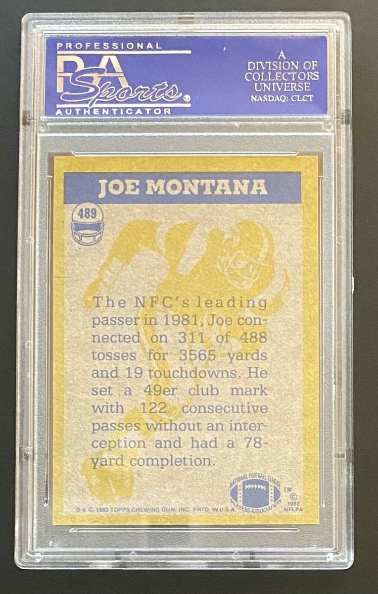 1982 Topps #489 Joe Montana In Action PSA 9 Mint San 1982 Topps #489 Joe Montana In Action PSA 9 Mint San