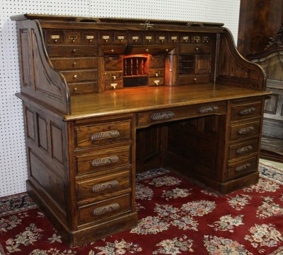 Vintage Quality American 66 Oak Crest S Curve Golden Oak Roll Top