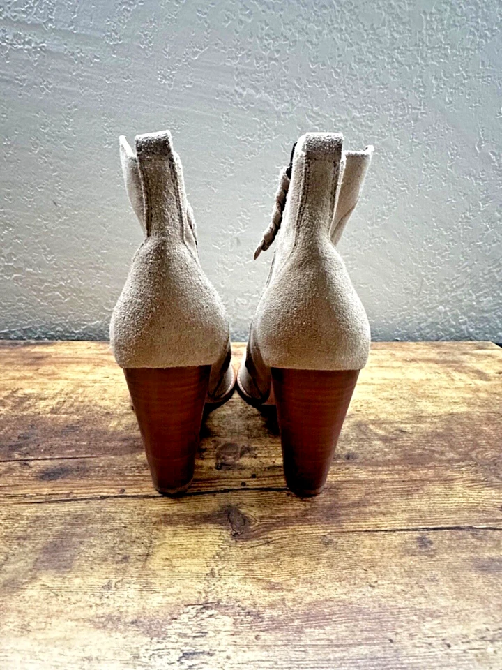 Joie Dalton Western замшевые стороны молнии лодыжки ботинки желтовато-коричневый сложенный каблук ботинок размер 8,5 - Изображение 4 из 4