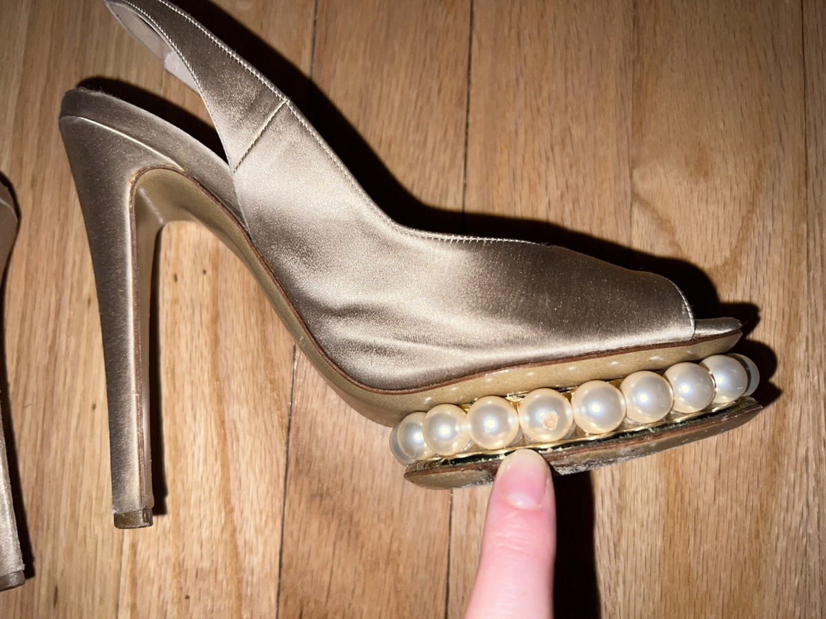 nicholas kirkwood 36 Pearl Platform Open Toe Beige High nicholas kirkwood 36 Pearl Platform Open Toe Beige High