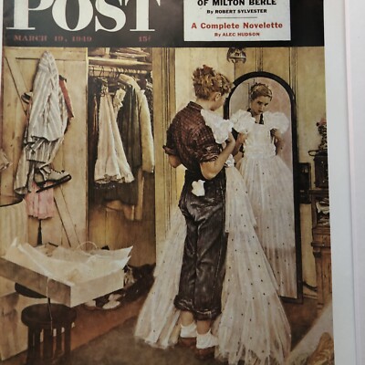 norman rockwell prom dress Prom Dress (1949) by Norman Rockwell A teenage girl stands in front of a mirror, holding up a prom dress and imagining herself wearing it. At first glance, it seems like