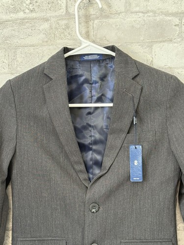 NWT IZOD Boy’s Stretch Extensible Charcoal Heath Blazer Size 8 Regular - Picture 3 of 10