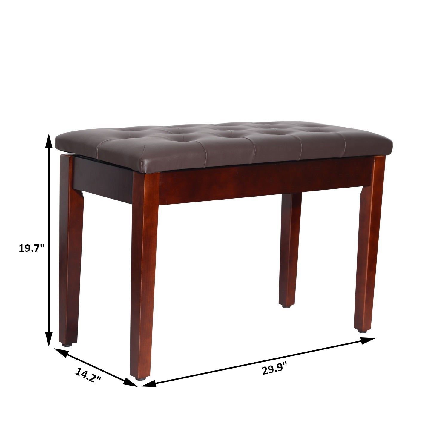 Keyboard Accessories Adjustable Artist Piano Bench Wooden PU Leather