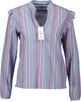 Neu! Calvin Klein Damen Langarm Bluse Blau-Rosa Gestreift Gr. 36