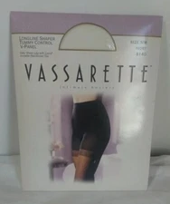 Pantyhose Tummy Control Sz S/M NOS Vassarette Longline Shaper Ivory 8140 READ