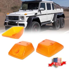 2X Front Turn Signal Light Amber Lens For 90-18 Mercedes W463 G-Class G550 G500