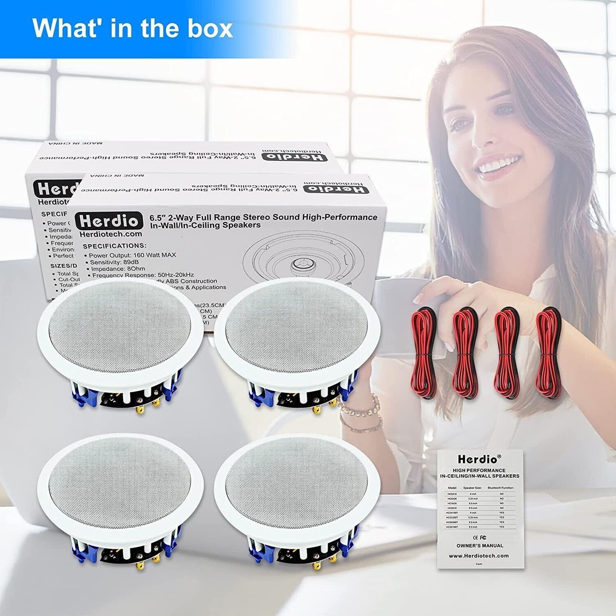 Sonos Speakers Herdio 4PCS 640W Passive Ceiling Speakers