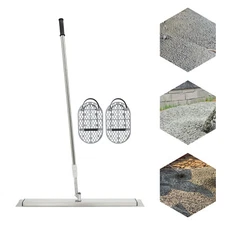 Long Handle Concrete Trowel Cement Surface Smoothing Tool w/ Finishing Shoes NEW