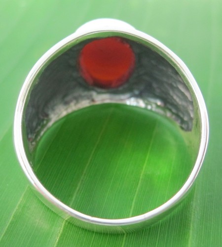 100% 925 sterling silver Red AGATE Turquoise BLACK ONYX OVAL Men Ring P R T V Z - Picture 28 of 30