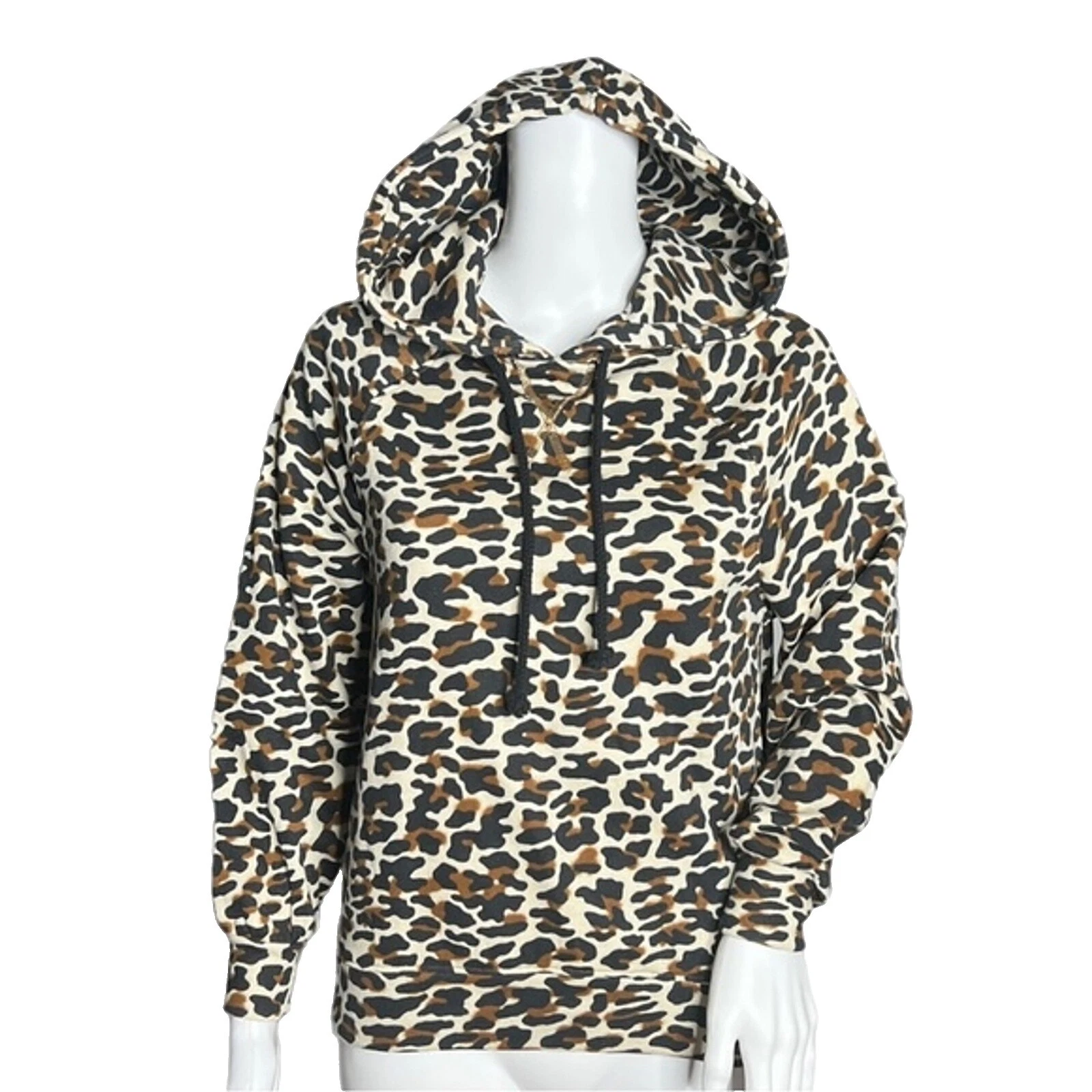 Brown Leopard Hoodies for Women