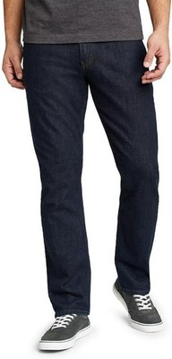 Eddie Bauer Herren H2Low Flex Straight Jeans, Deep Rinse W32 L34