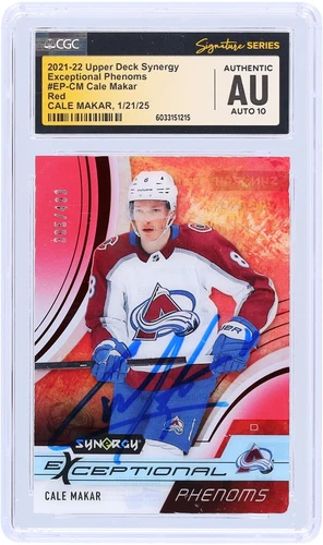 Cale Makar Avalanche Signed 2021-22 Upper Deck Synergy #EP-CM #/499 CGC 10 Card