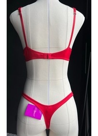L'Agent by Agent Provocateur Red Danita Padded Demi 75B (34B) + Thong M