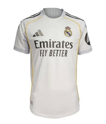 Adidas Men Real Madrid Home Authentic Shirts White Soccer RMFC Tee