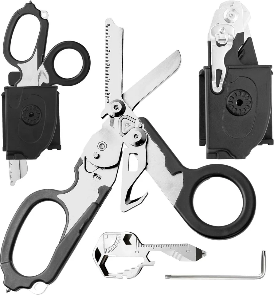 Robuste 6 in 1 Mehrzweck Notfall Trauma Schere Schere mit Holster -