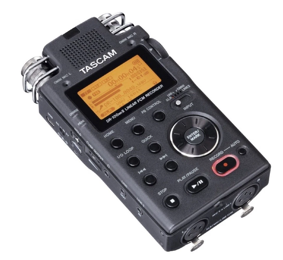Tascam DR-100 MK II 2-Channel Portable Digital Audio Recorder  Case + 2xbatt !  - Image 3 of 4