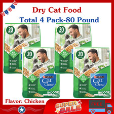 Purina Cat Chow Indoor Healthy Weight Hairball Cat Food Chicken 20 lb 4 Pack