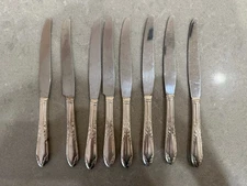 8 Vintage 1951 National Silver plated Knife Set King Edward