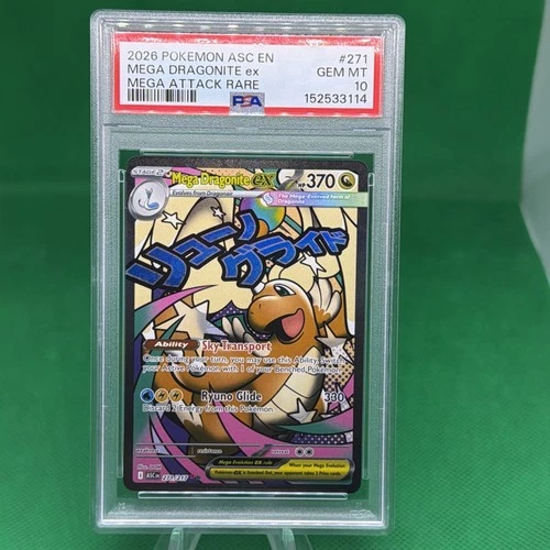 2026 POKEMON ASC EN-ASCENDED HEROES MEGA ATTACK RARE MEGA DRAGONITE EX PSA 10