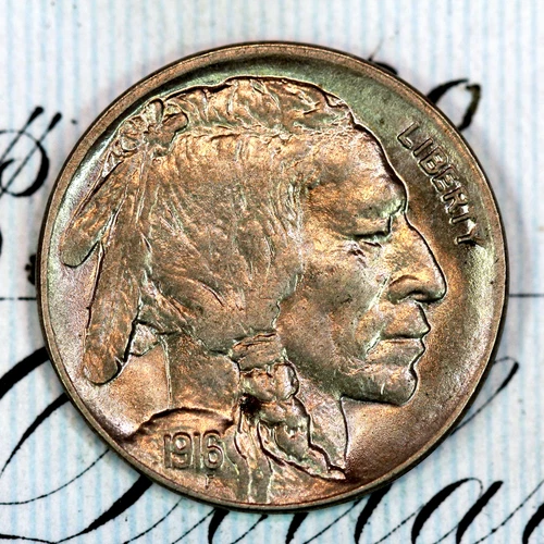 * 1916-D * SOLID+ GEM BU MS BUFFALO NICKEL * FROM ORIGINAL COLLECTION