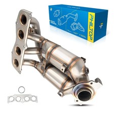 PHILTOP Front High FLow Stainless Steel Catalytic Converter Kit W/Gasket Fit ...