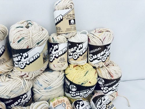 Large Lot Sugar 'N Cream Cotton +Scrub Off +Peaches & Cream DESTASH VTG Yarn image 4