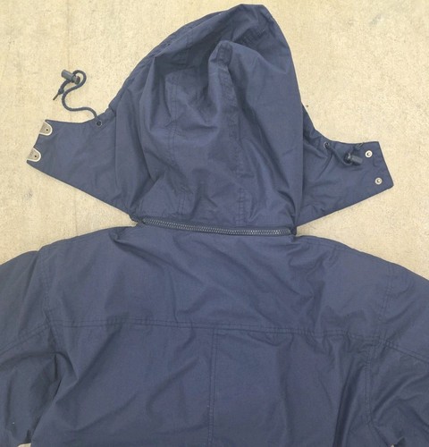 Tripla F.A.T. vintage Giacca parka imbottita in piuma d'oca blu cappuccio rimovibile anni '90 L - Foto 12 di 15