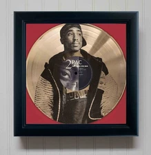 2Pac Tupac Shakur All Eyes On Me Framed GoldEtched LP Shadowbox